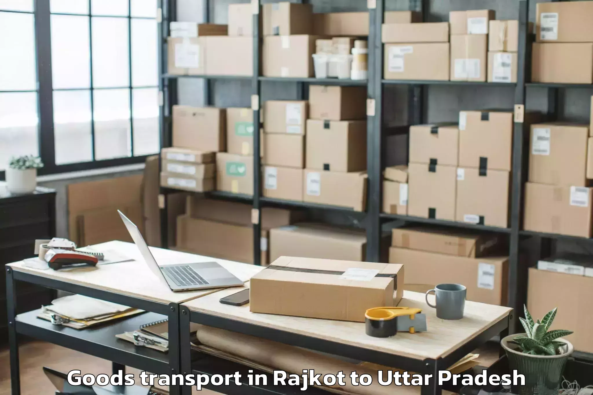 Comprehensive Rajkot to Abhilashi University Lucknow Goods Transport